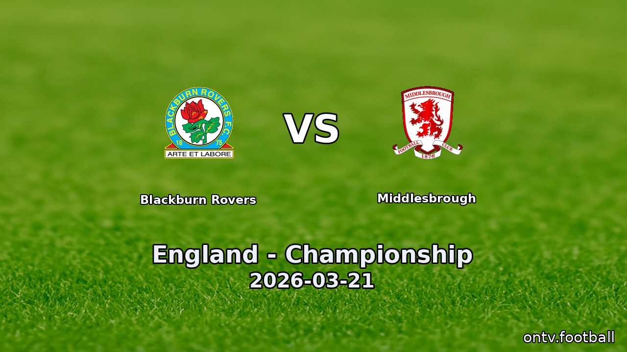 Blackburn Rovers vs Middlesbrough