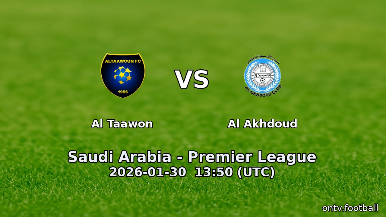Al Taawon vs Al Akhdoud - Saudi Arabia - Premier League - 30 ene 2026 ...