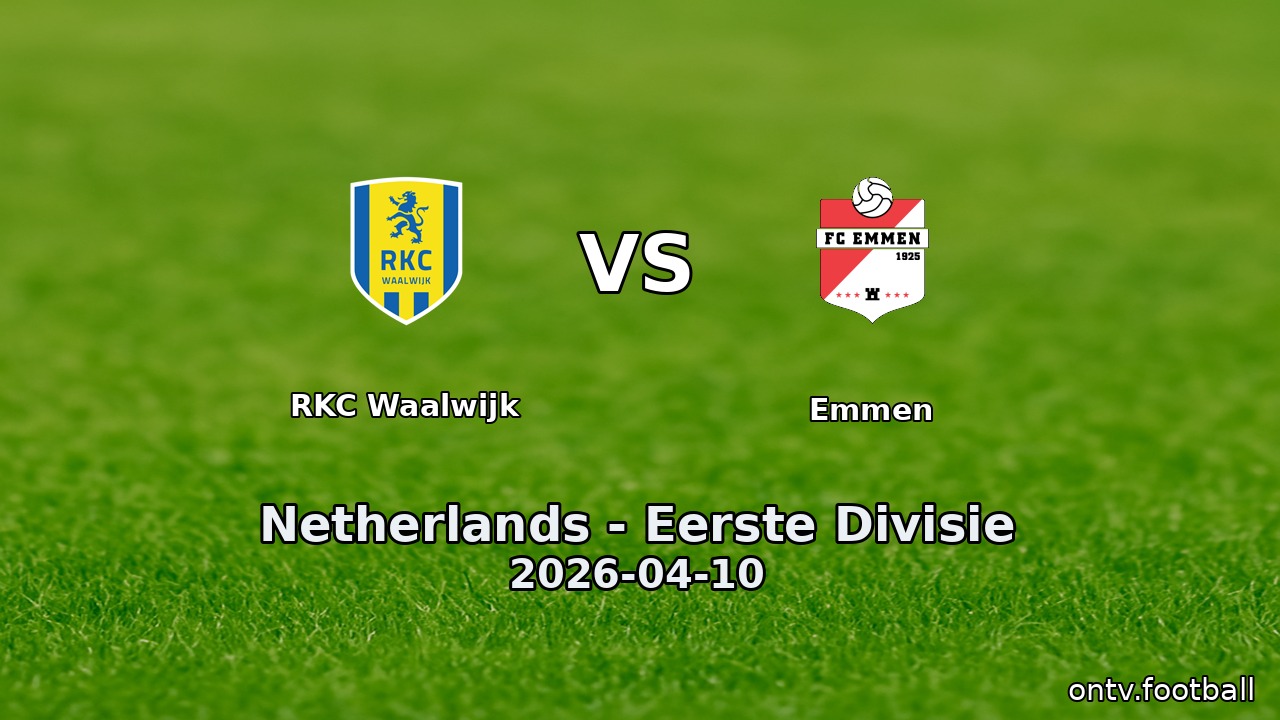 RKC Waalwijk vs Emmen
