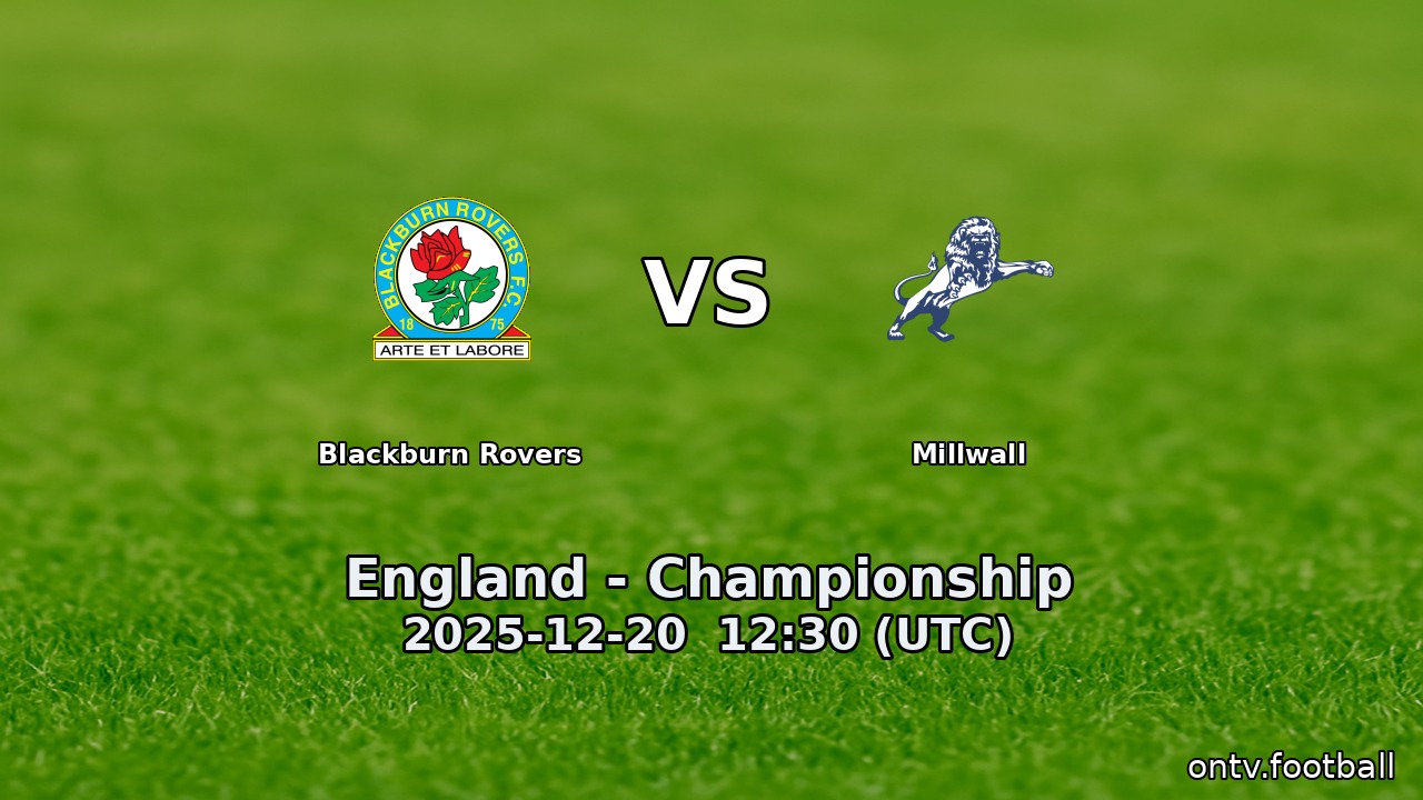 Blackburn Rovers vs Millwall