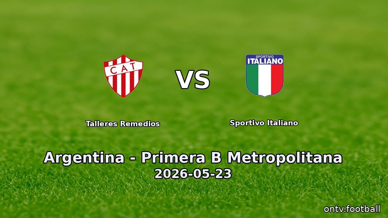 Talleres Remedios vs Sportivo Italiano