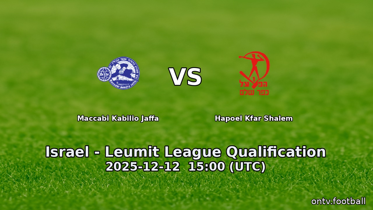 Maccabi Kabilio Jaffa vs Hapoel Kfar Shalem