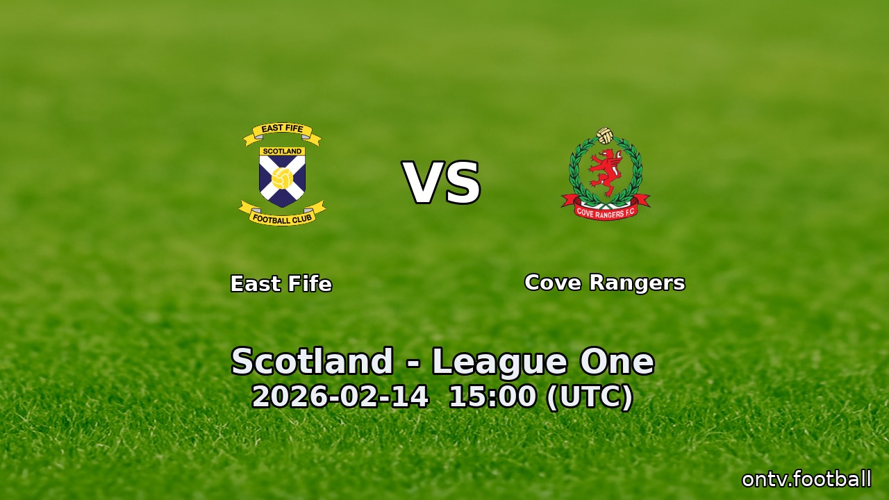 East Fife vs Cove Rangers