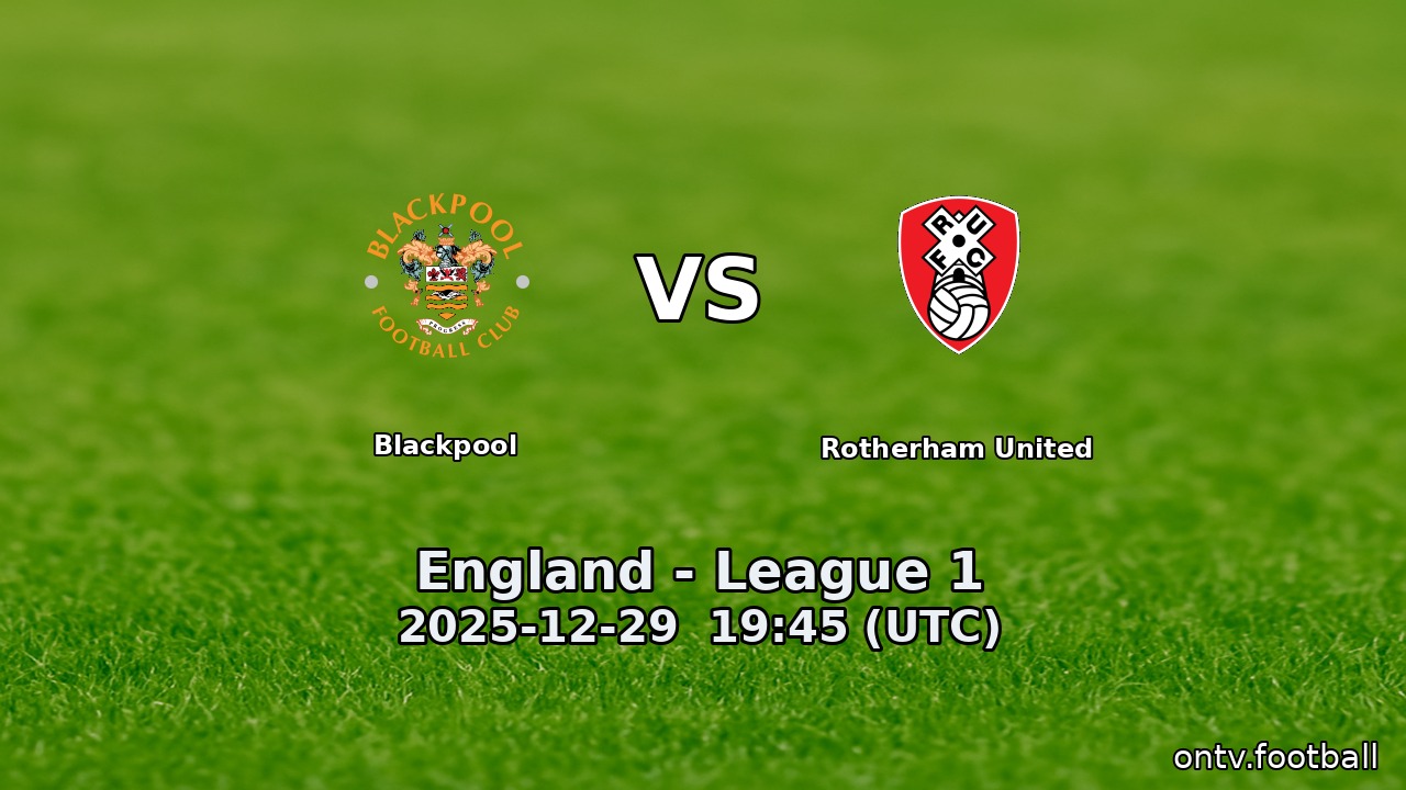 Blackpool vs Rotherham United