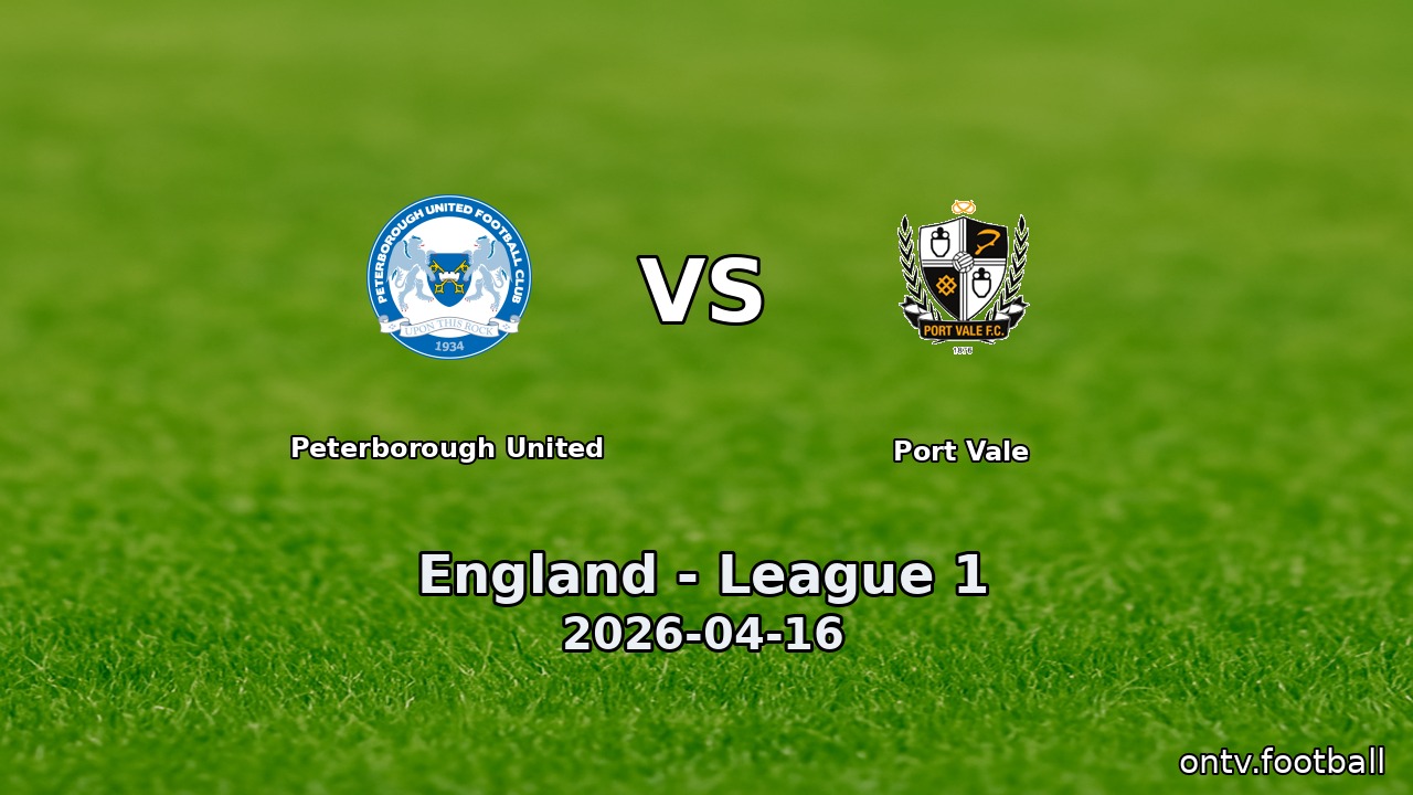 Peterborough United vs Port Vale
