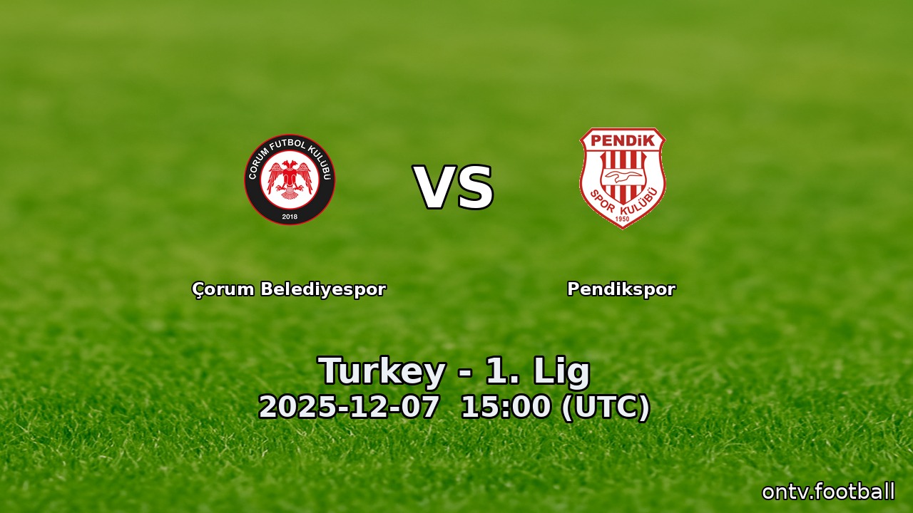Çorum Belediyespor vs Pendikspor