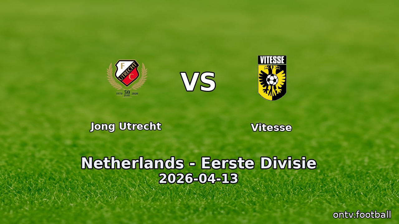 Jong Utrecht vs Vitesse
