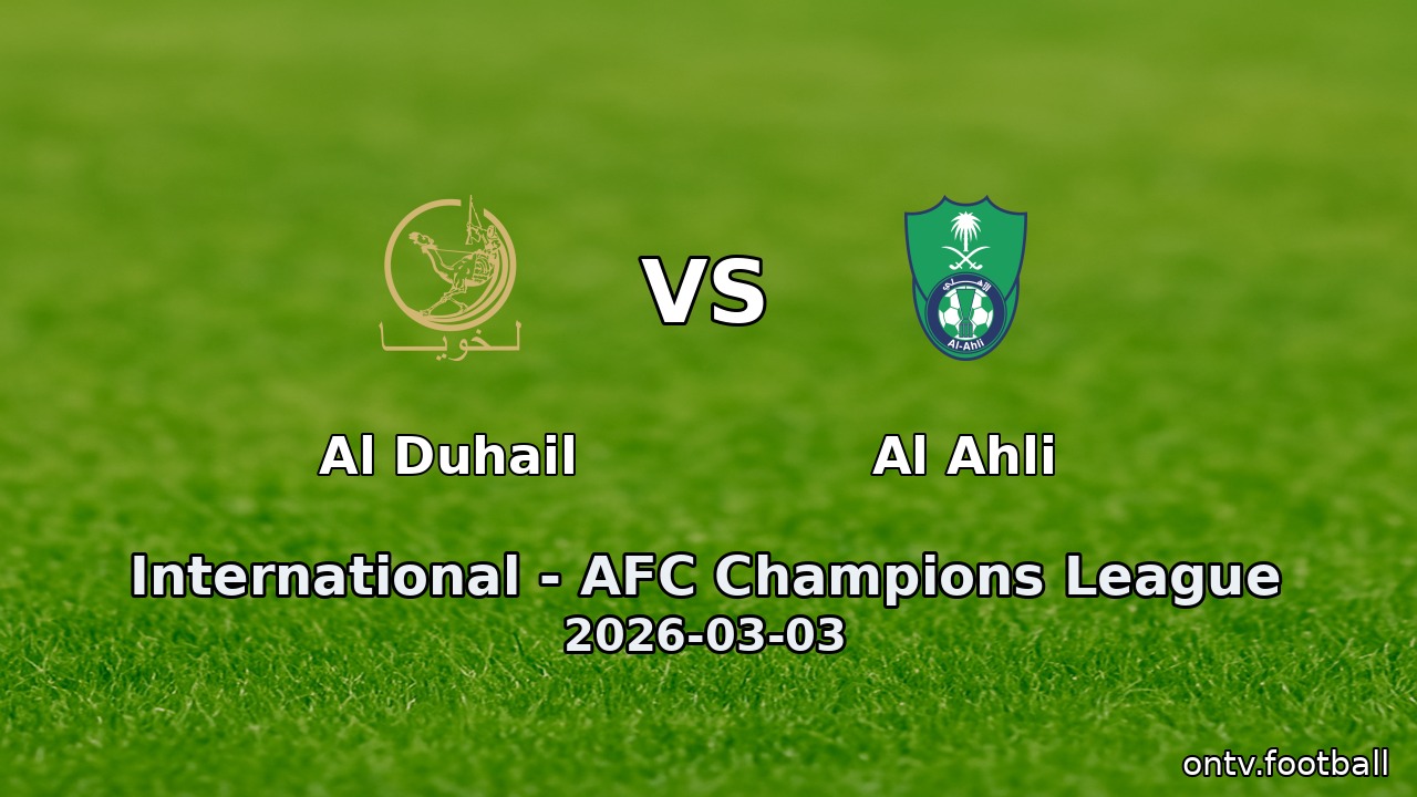 Al Duhail vs Al Ahli