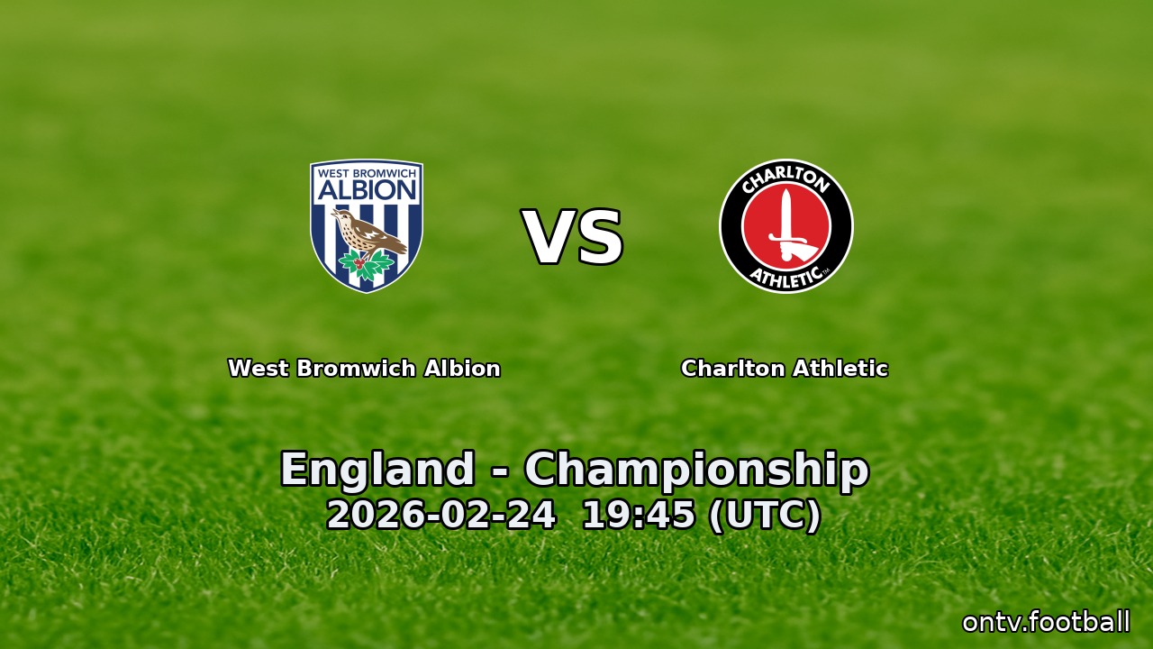 West Bromwich Albion vs Charlton Athletic