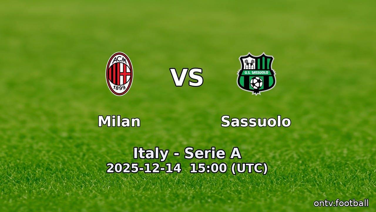 Milan vs Sassuolo