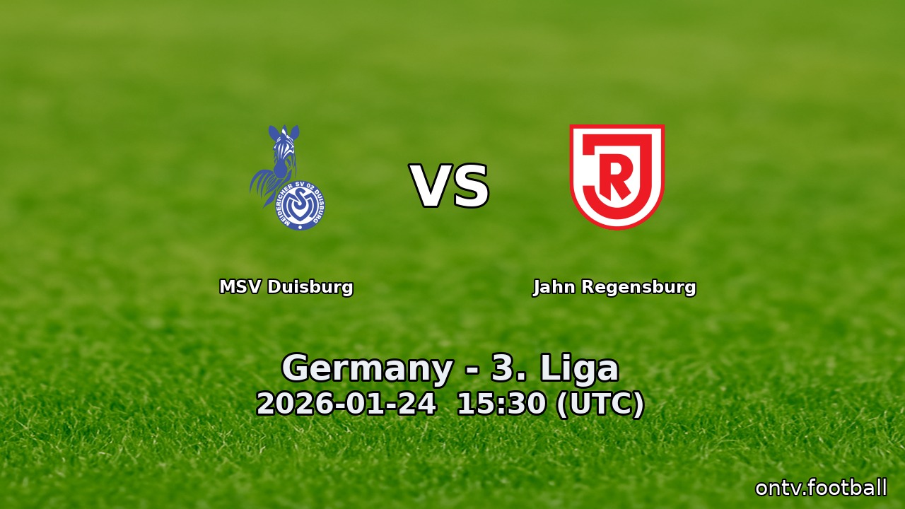 MSV Duisburg vs Jahn Regensburg
