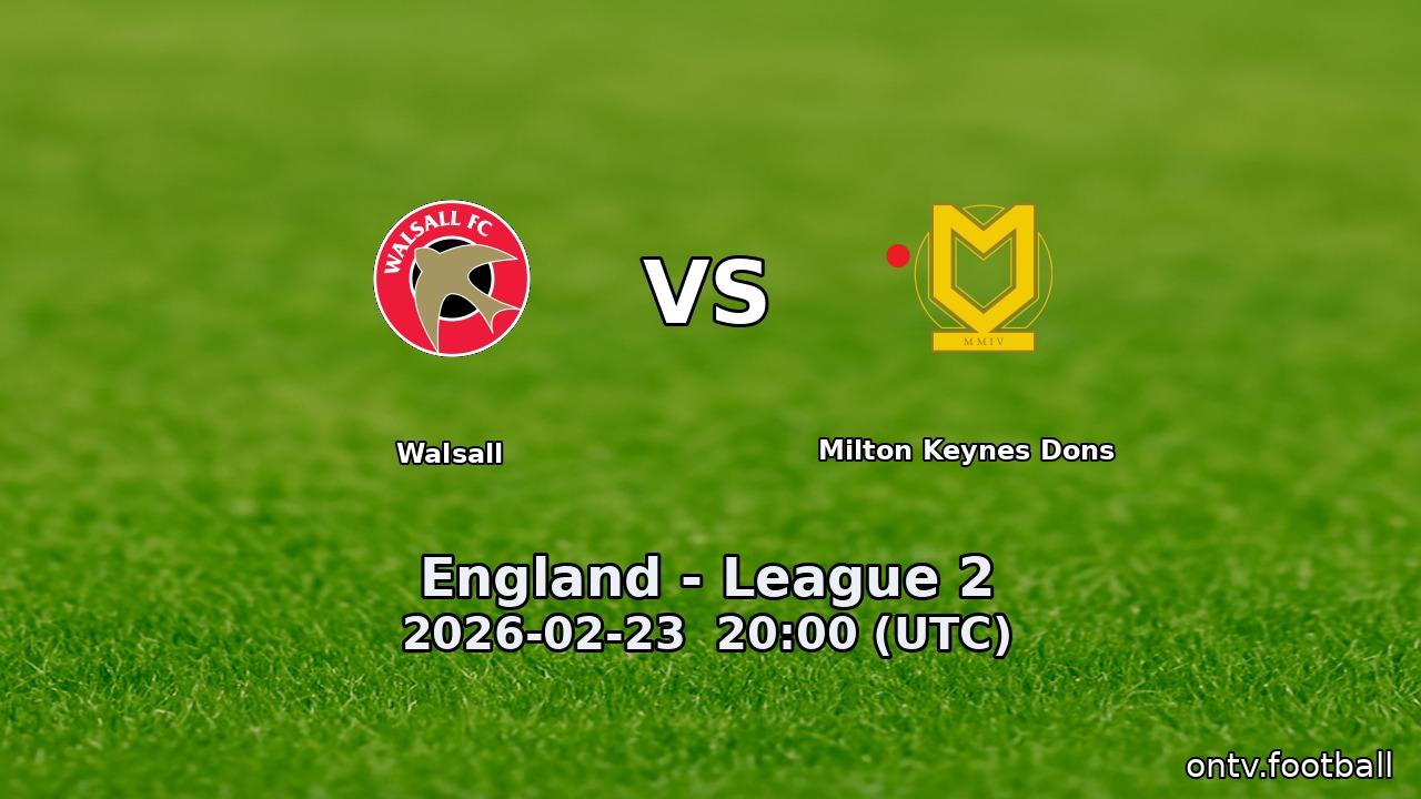 Walsall vs Milton Keynes Dons