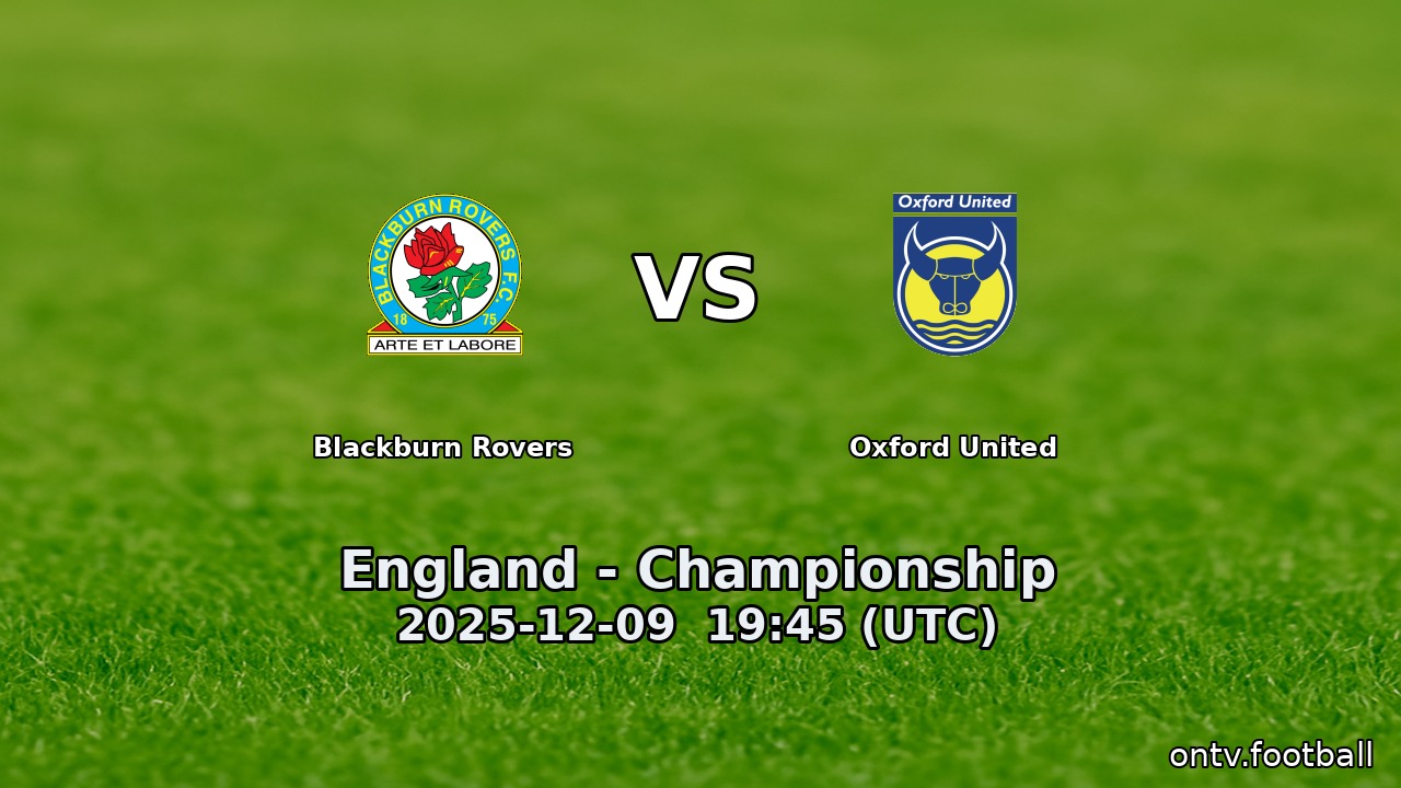 Blackburn Rovers vs Oxford United