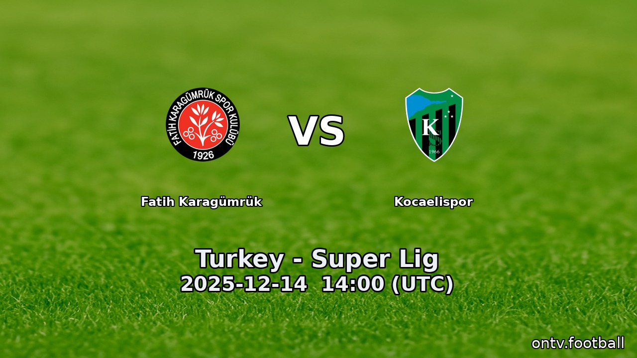 Fatih Karagümrük vs Kocaelispor