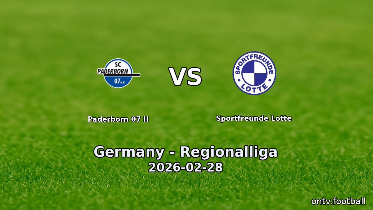 Paderborn 07 II vs Sportfreunde Lotte
