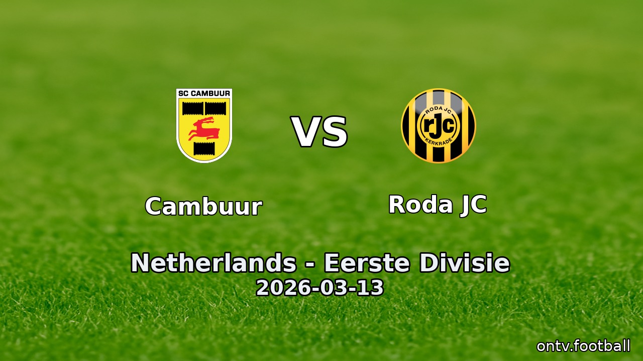 Cambuur vs Roda JC