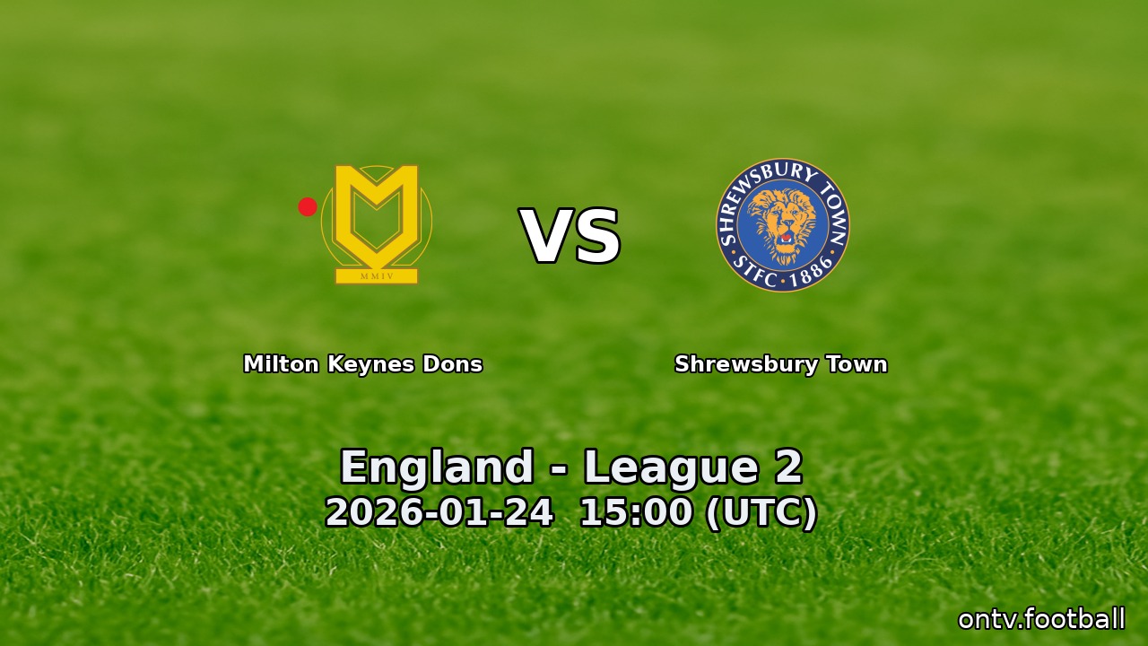 Milton Keynes Dons vs Shrewsbury Town