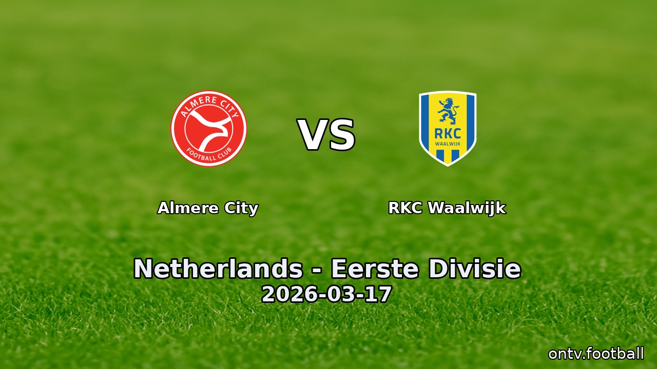 Almere City vs RKC Waalwijk