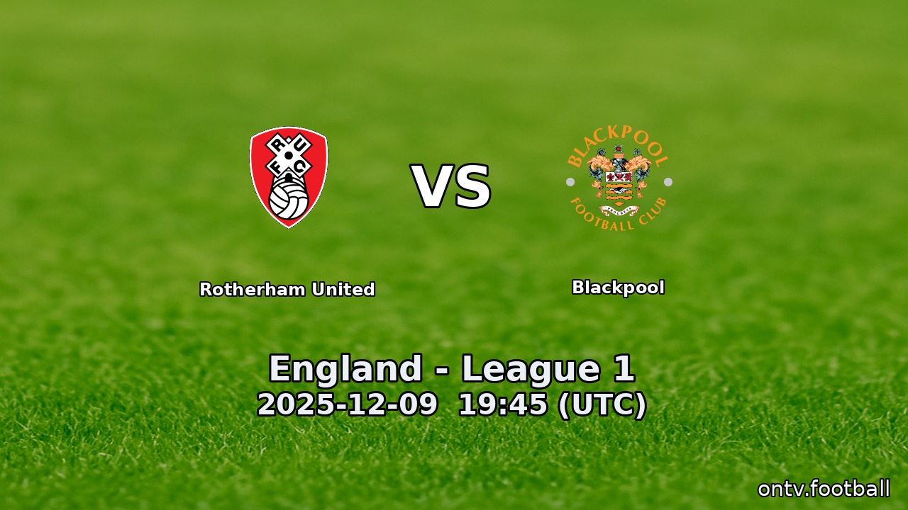 Rotherham United vs Blackpool