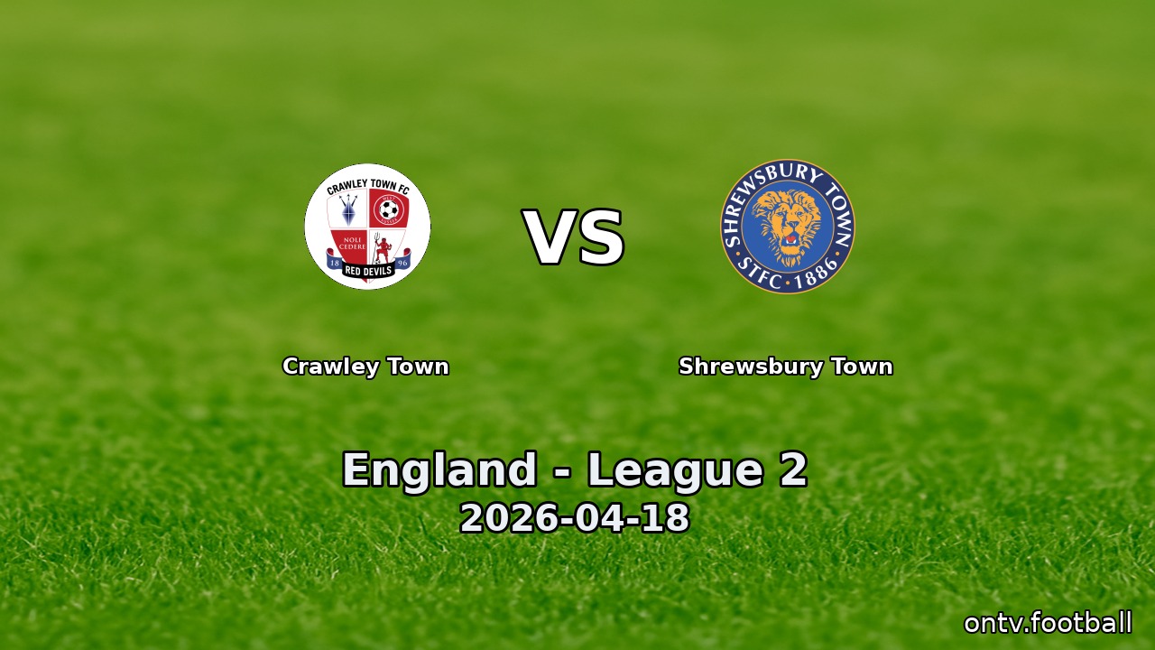 Crawley Town vs Shrewsbury Town
