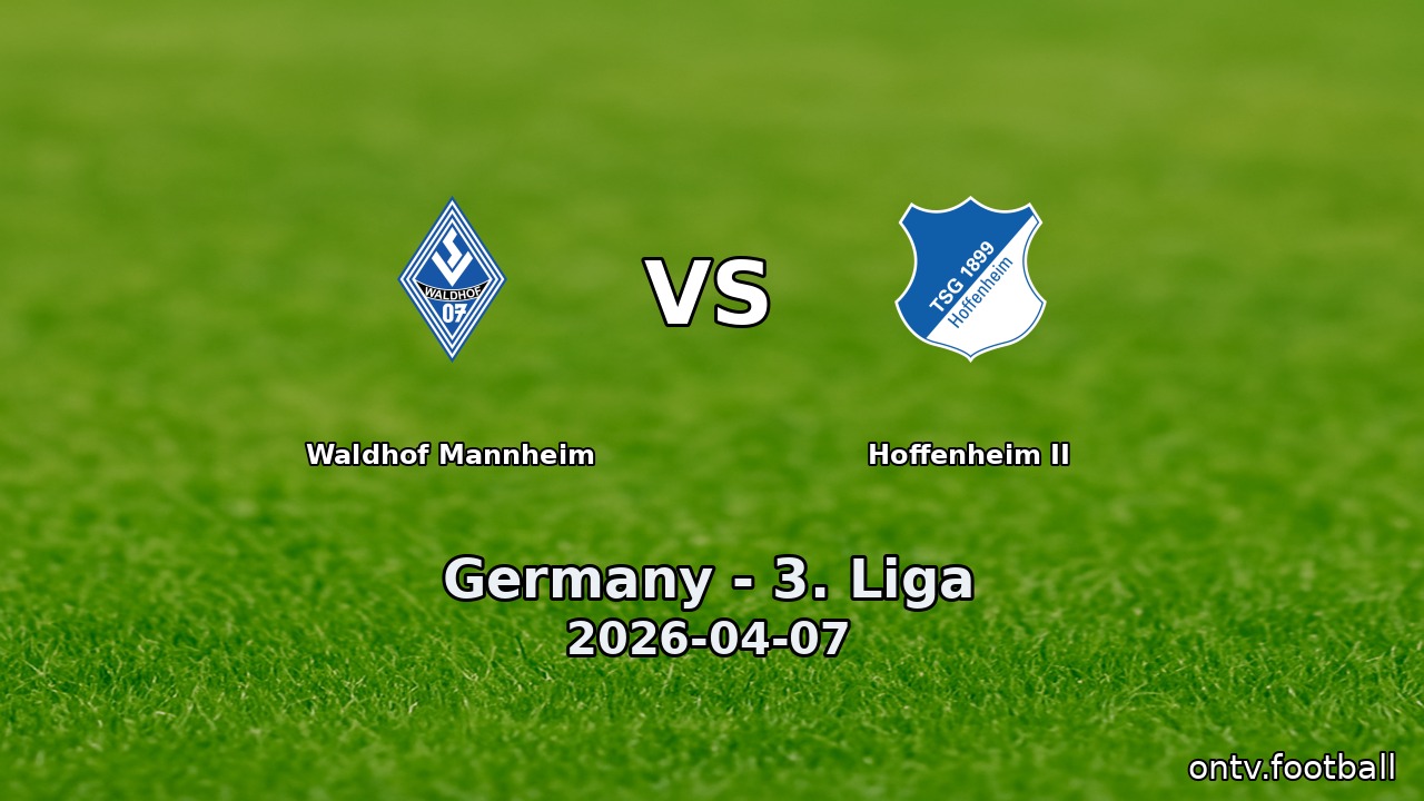 Waldhof Mannheim vs Hoffenheim II