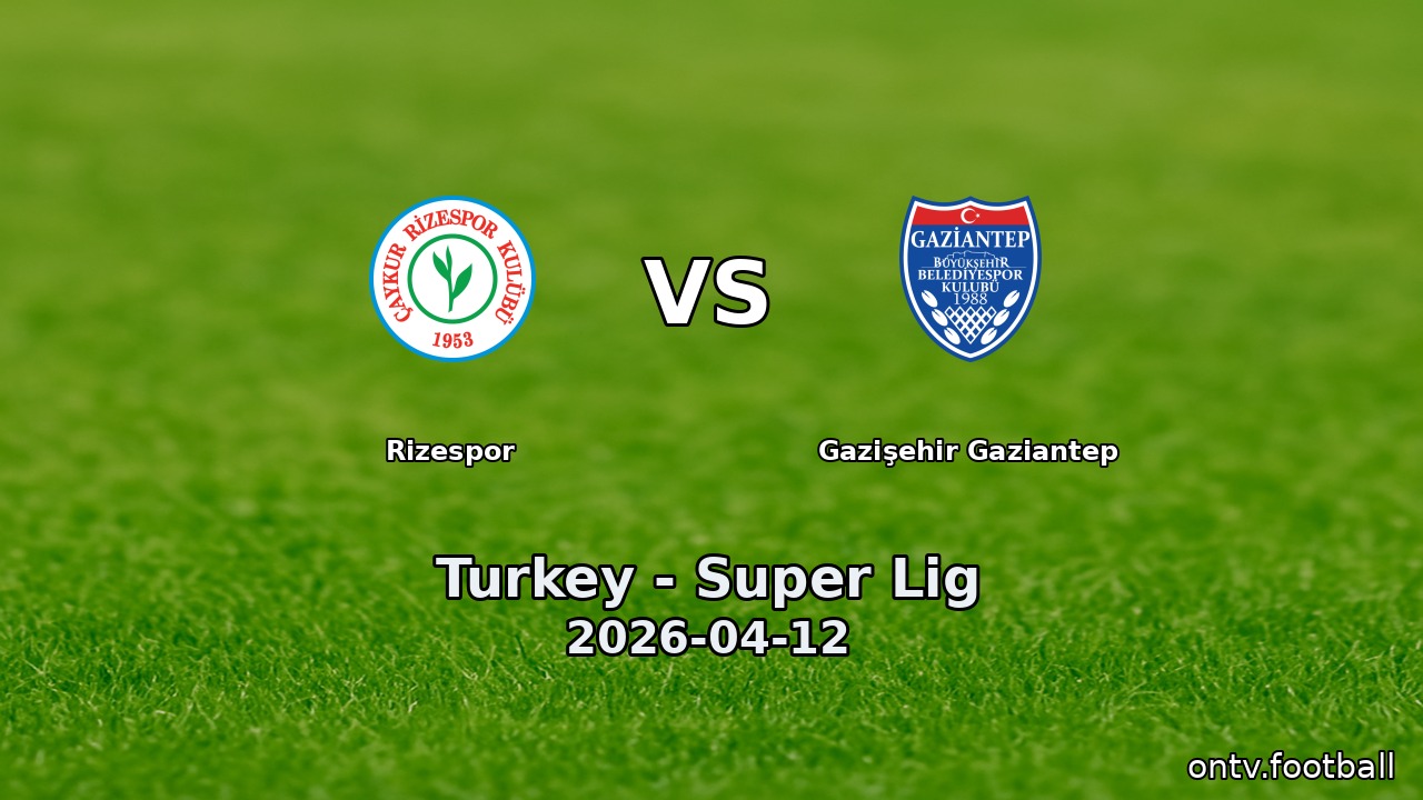 Rizespor vs Gazişehir Gaziantep