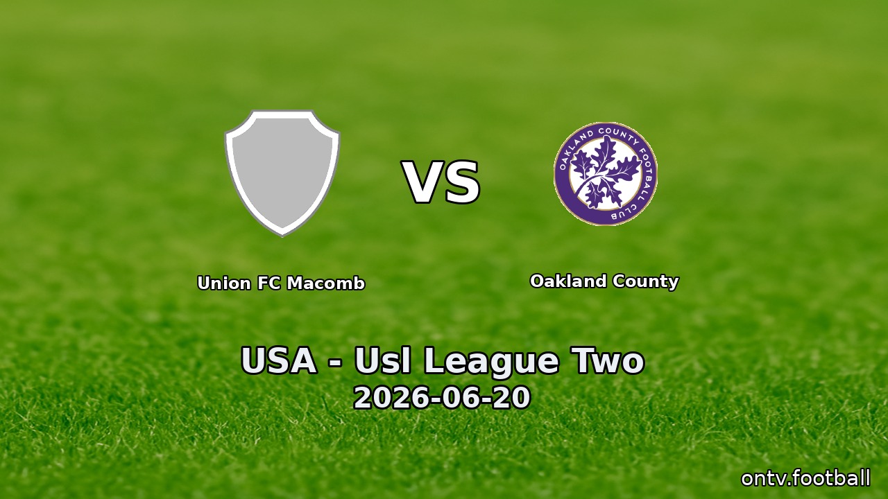 Union FC Macomb vs Oakland County