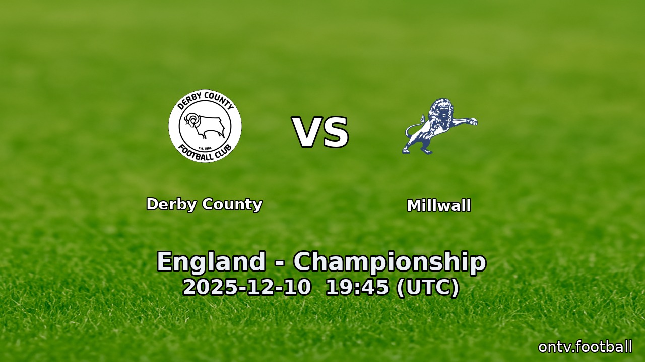 Derby County vs Millwall