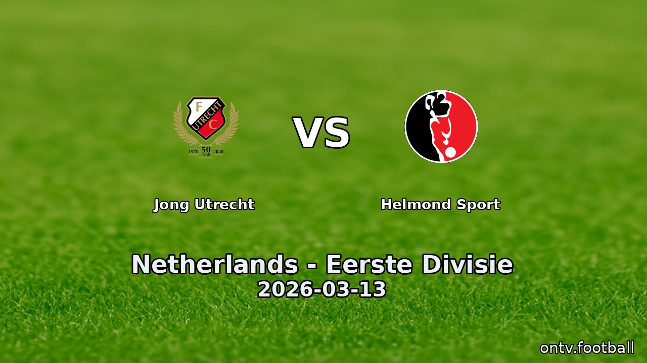Jong Utrecht vs Helmond Sport