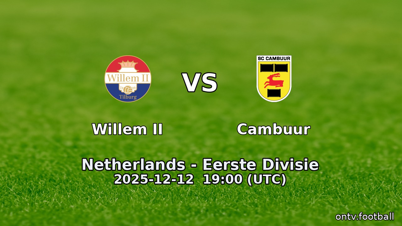 Willem II vs Cambuur