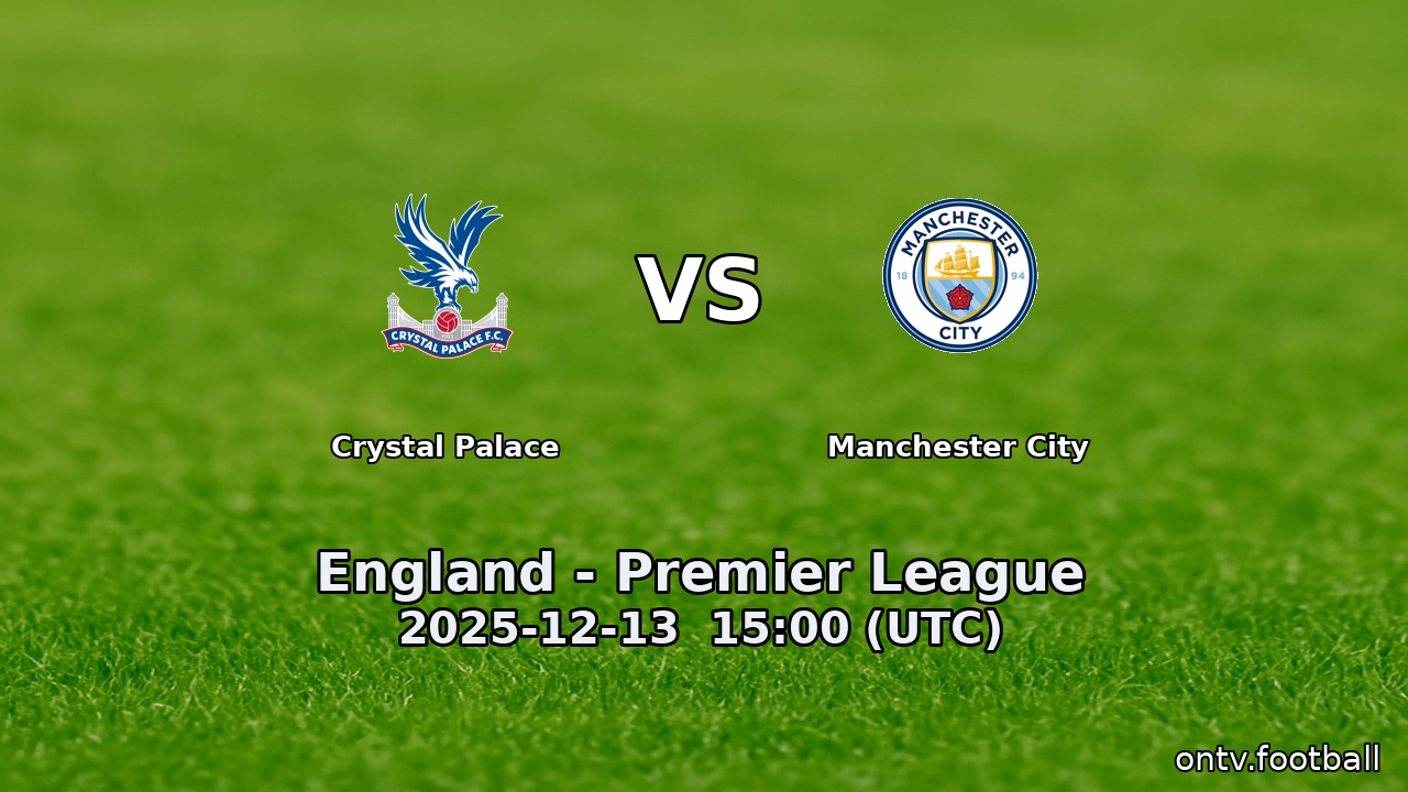 Crystal Palace vs Manchester City