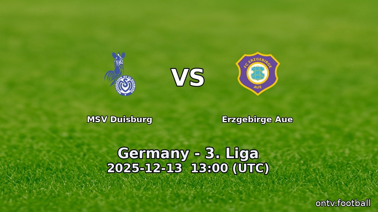 MSV Duisburg vs Erzgebirge Aue