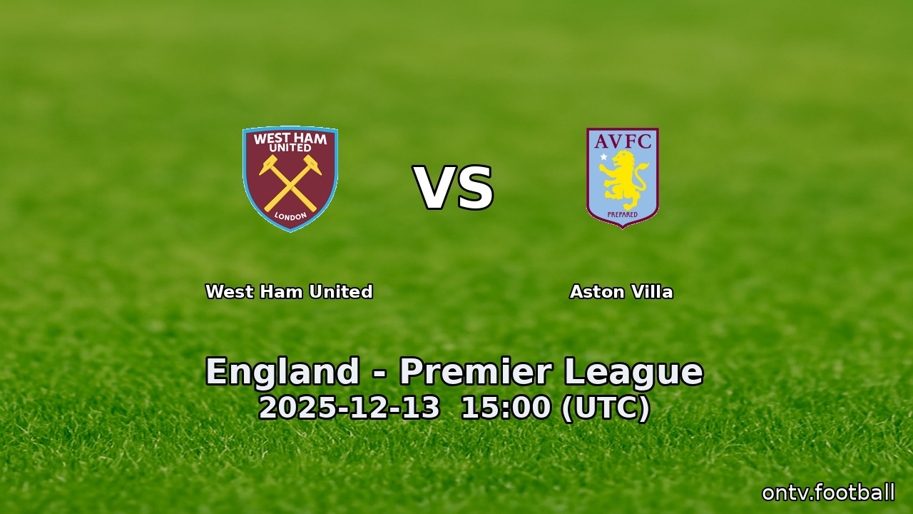 West Ham United vs Aston Villa