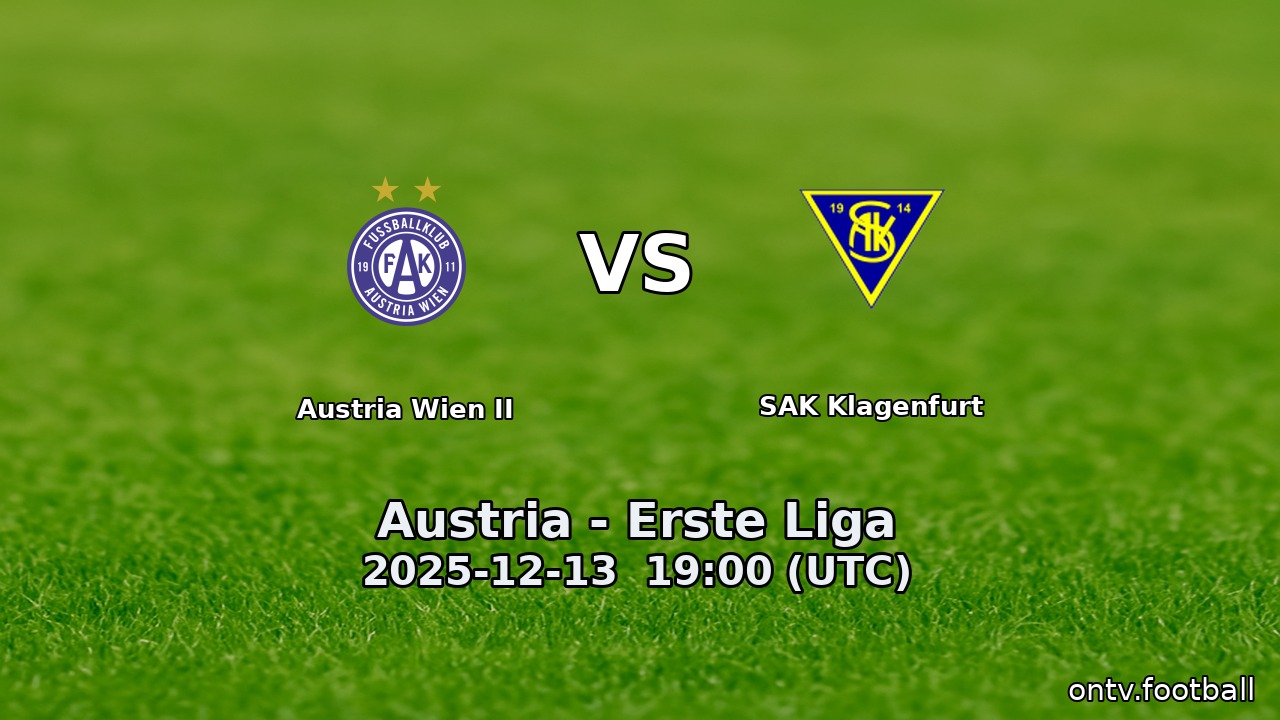 Austria Wien II vs SAK Klagenfurt