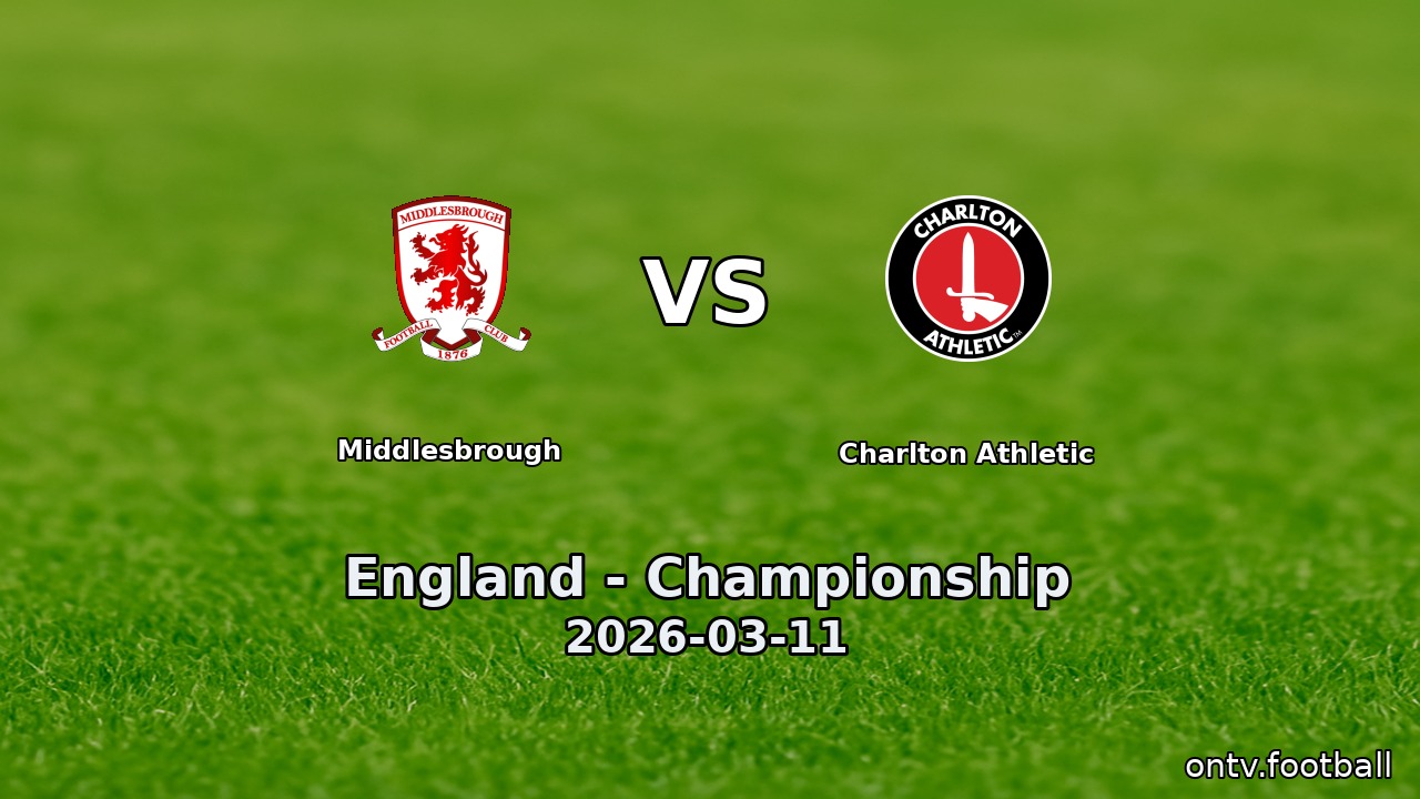 Middlesbrough vs Charlton Athletic