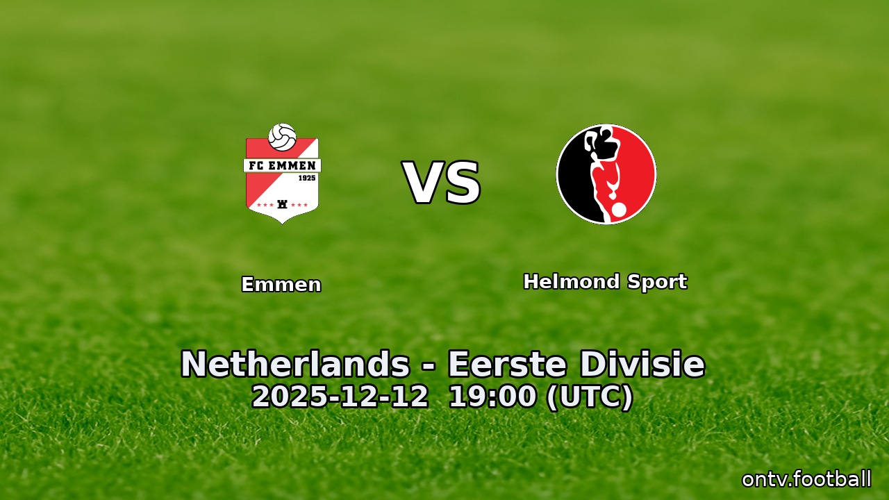 Emmen vs Helmond Sport
