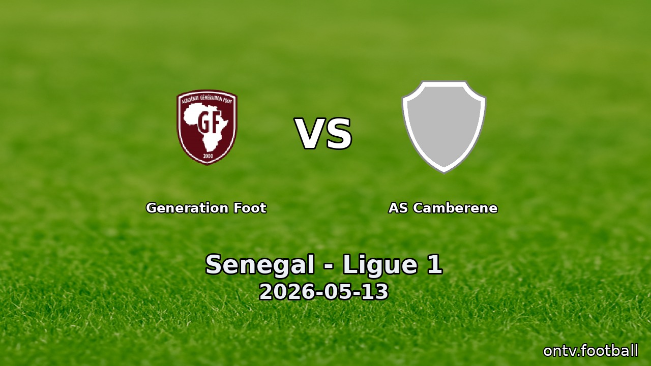 Generation Foot vs AS Camberene