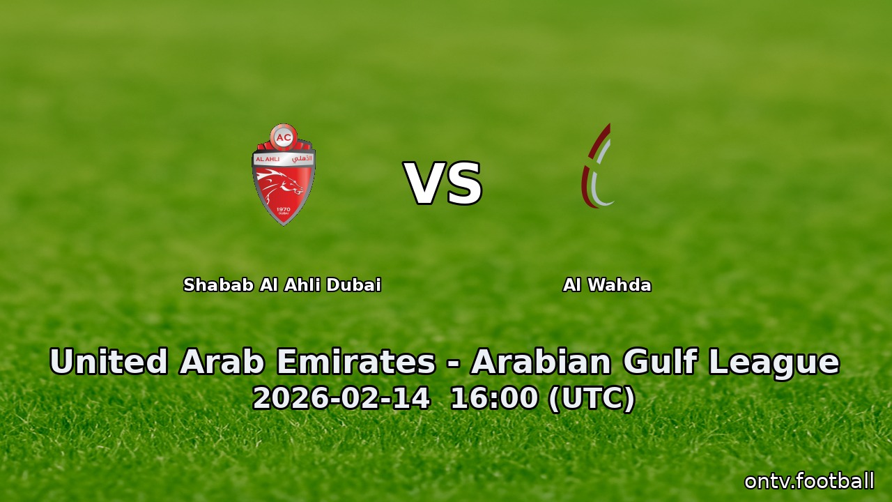 Shabab Al Ahli Dubai vs Al Wahda
