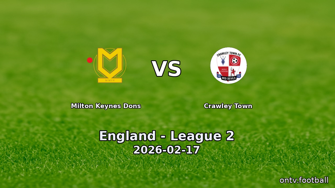 Milton Keynes Dons vs Crawley Town