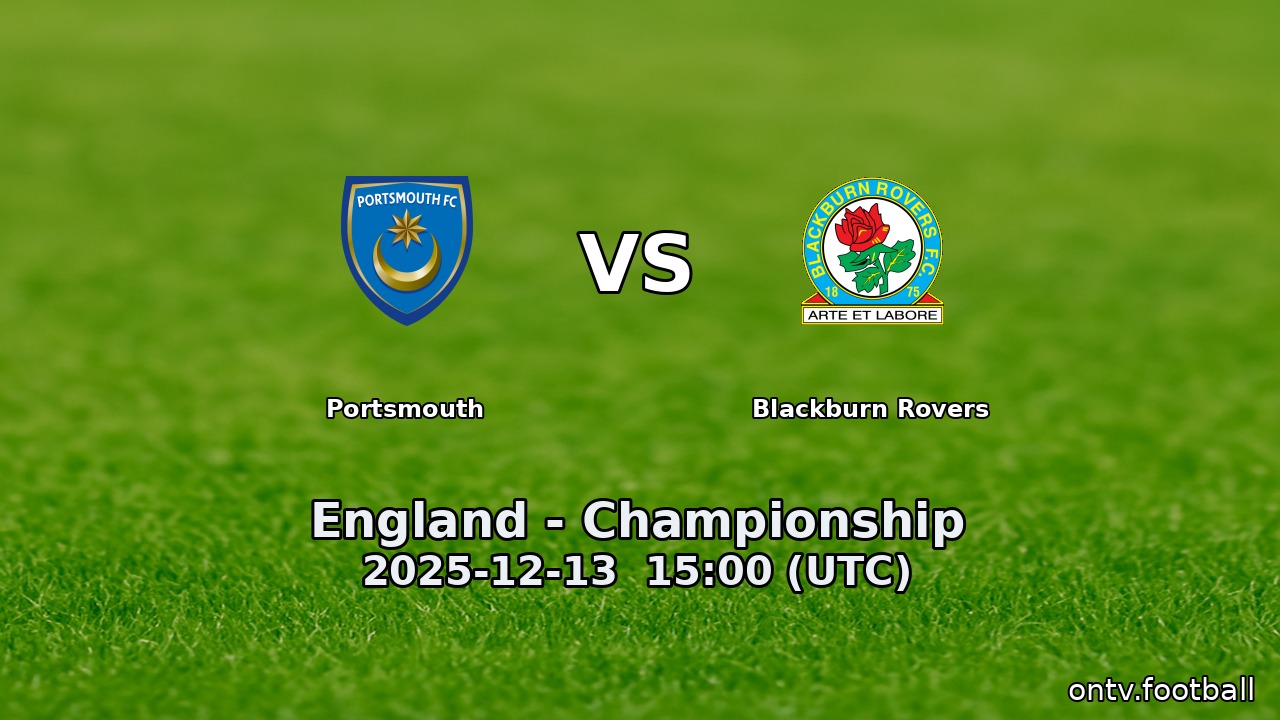 Portsmouth vs Blackburn Rovers