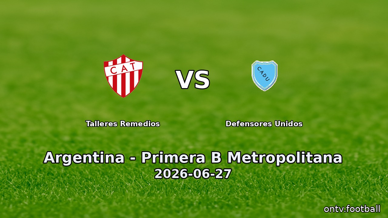 Talleres Remedios vs Defensores Unidos