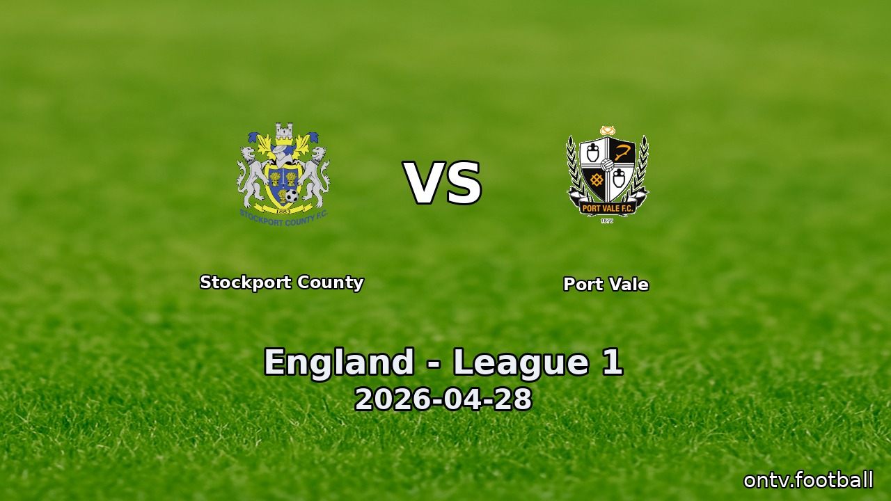 Stockport County vs Port Vale