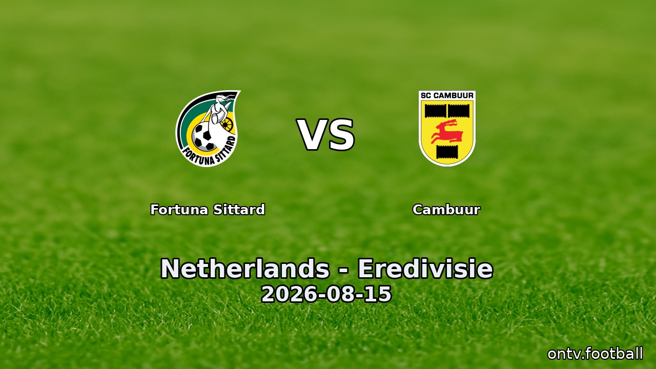 Fortuna Sittard vs Cambuur