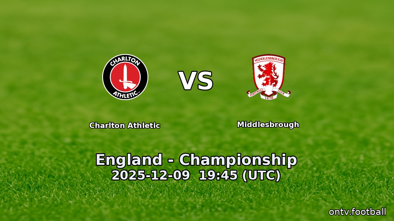 Charlton Athletic vs Middlesbrough