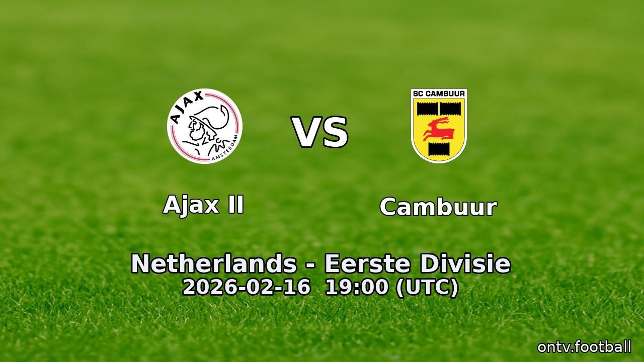 Ajax II vs Cambuur