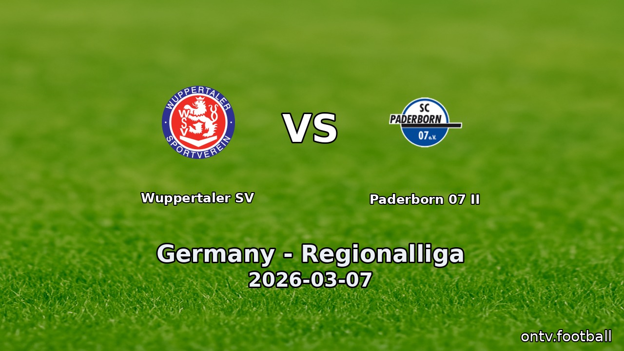 Wuppertaler SV vs Paderborn 07 II